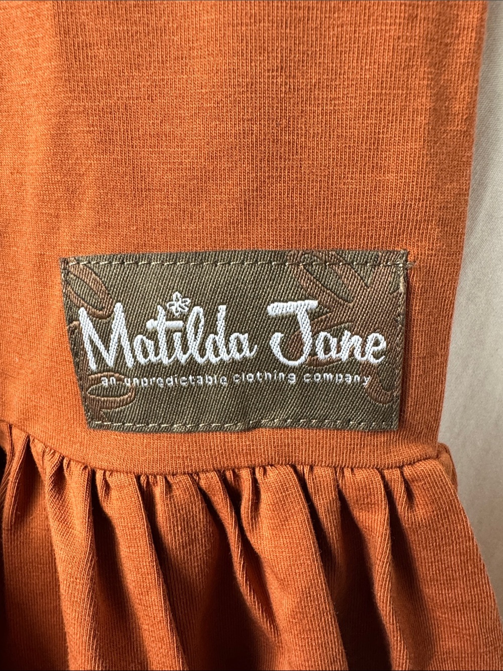 Matilda Jane Burnt Orange Ruffle-Hem Wide Leg Pants - Picture 2 of 5